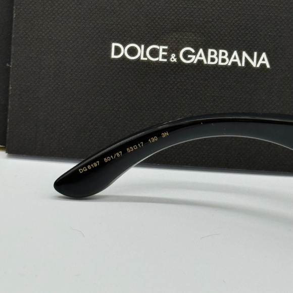 NEW DG6197 501/87 DOLCE&GABBANA BLACK SQUARE WOMEN SUNGLASSES - Picture 7 of 9